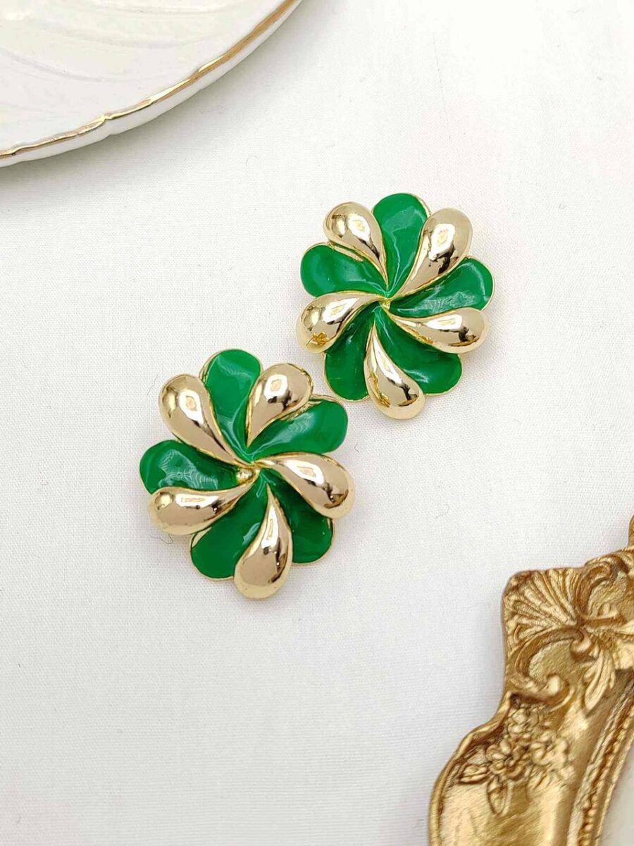 Pendientes Flor Verde