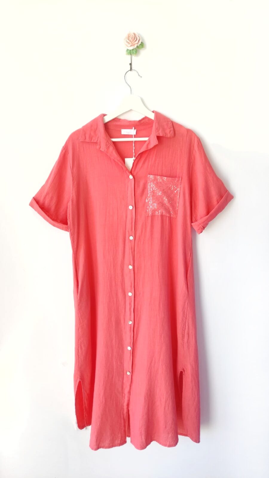 Vestido Lino Coral