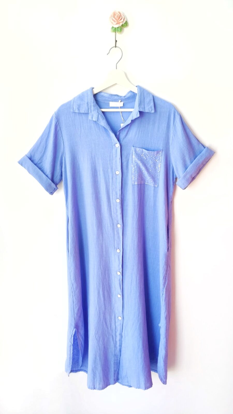 Vestido Lino Azul