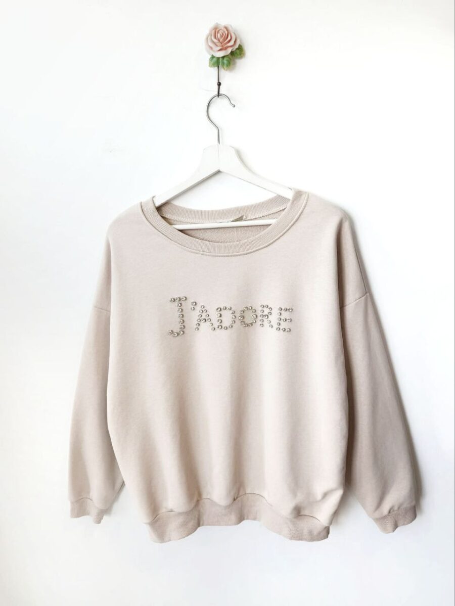 Sudadera J'adore Beige