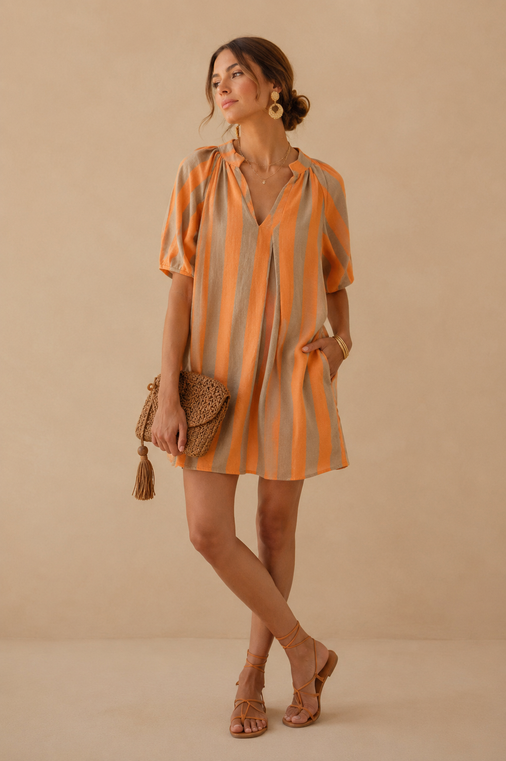 Vestido Stripes Naranja